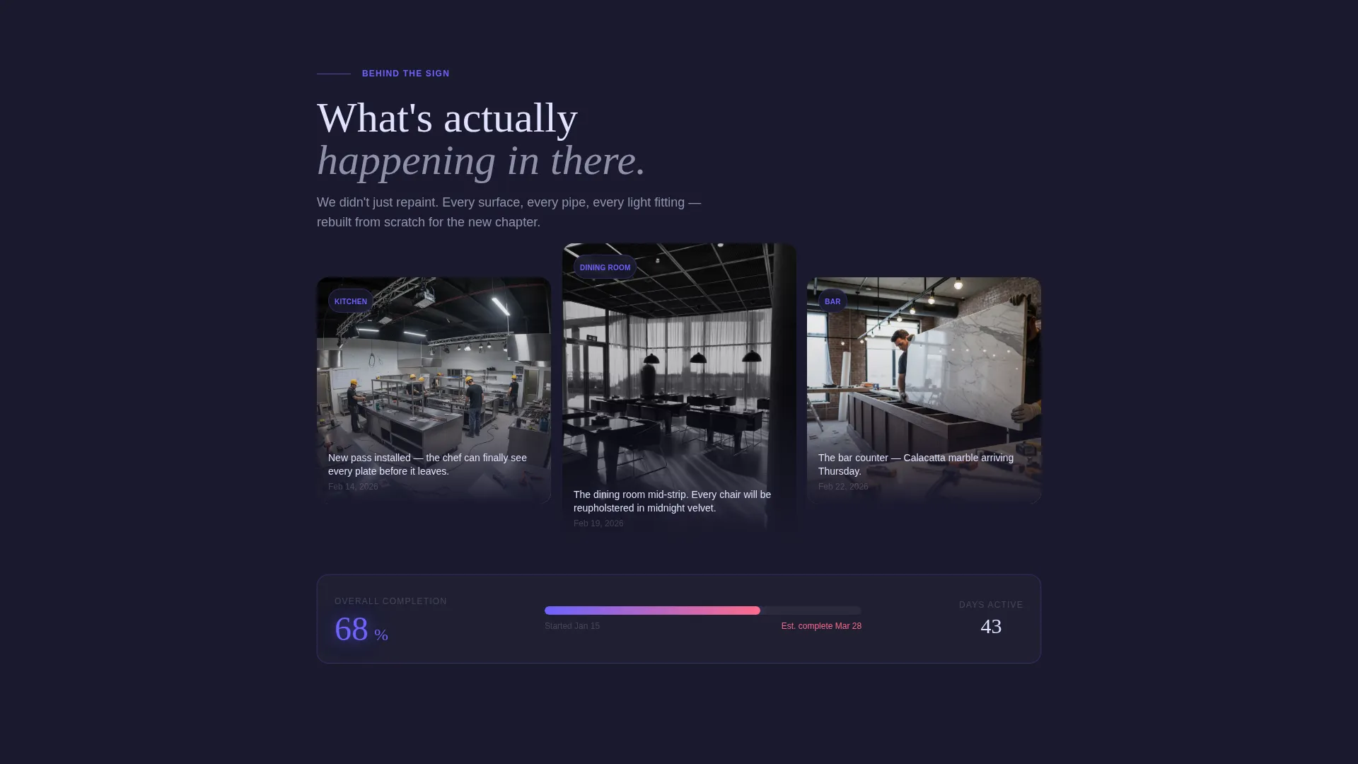 Restaurant Renovation & Temporary Closure Website Template