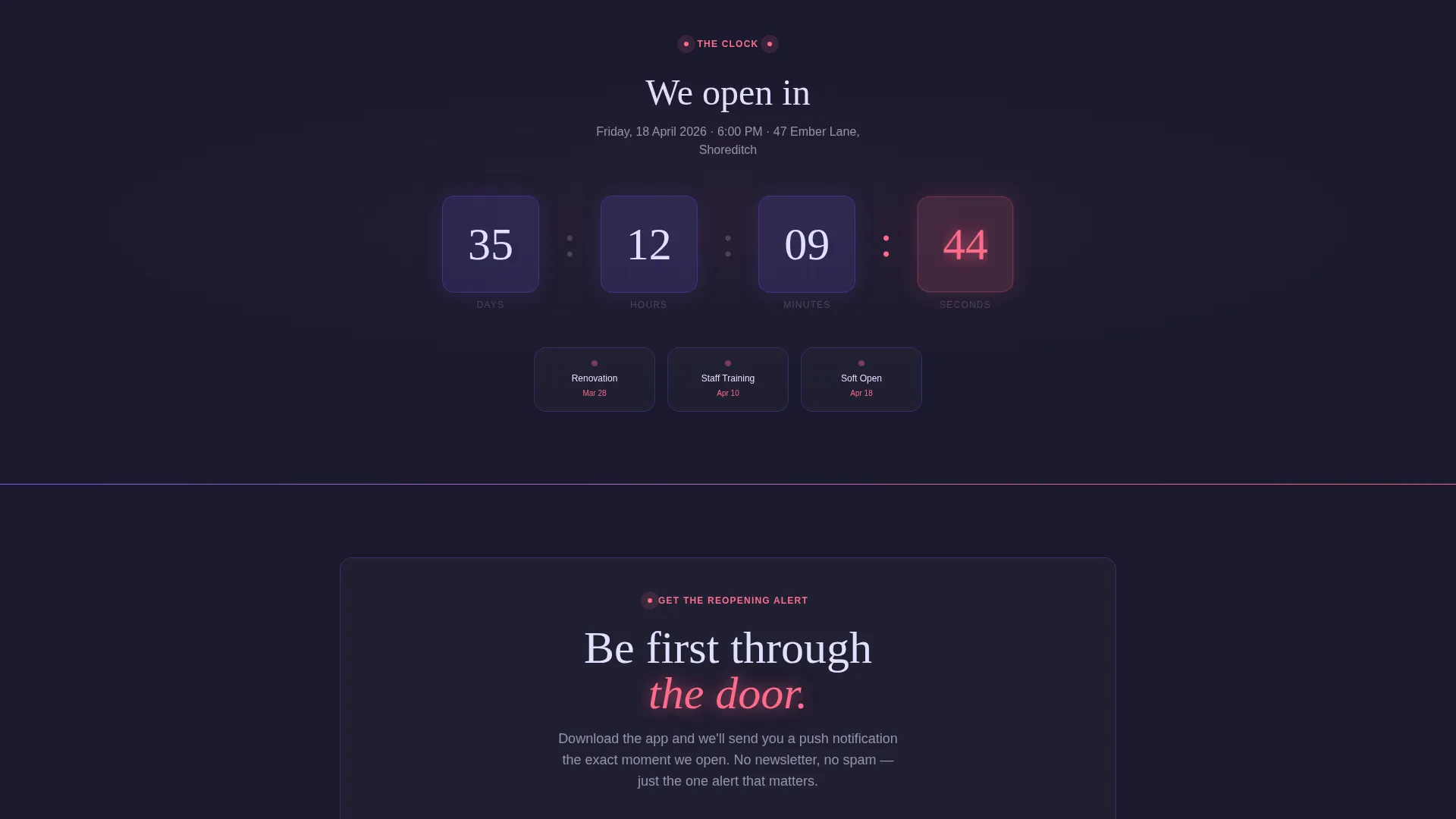Restaurant Renovation & Temporary Closure Website Template