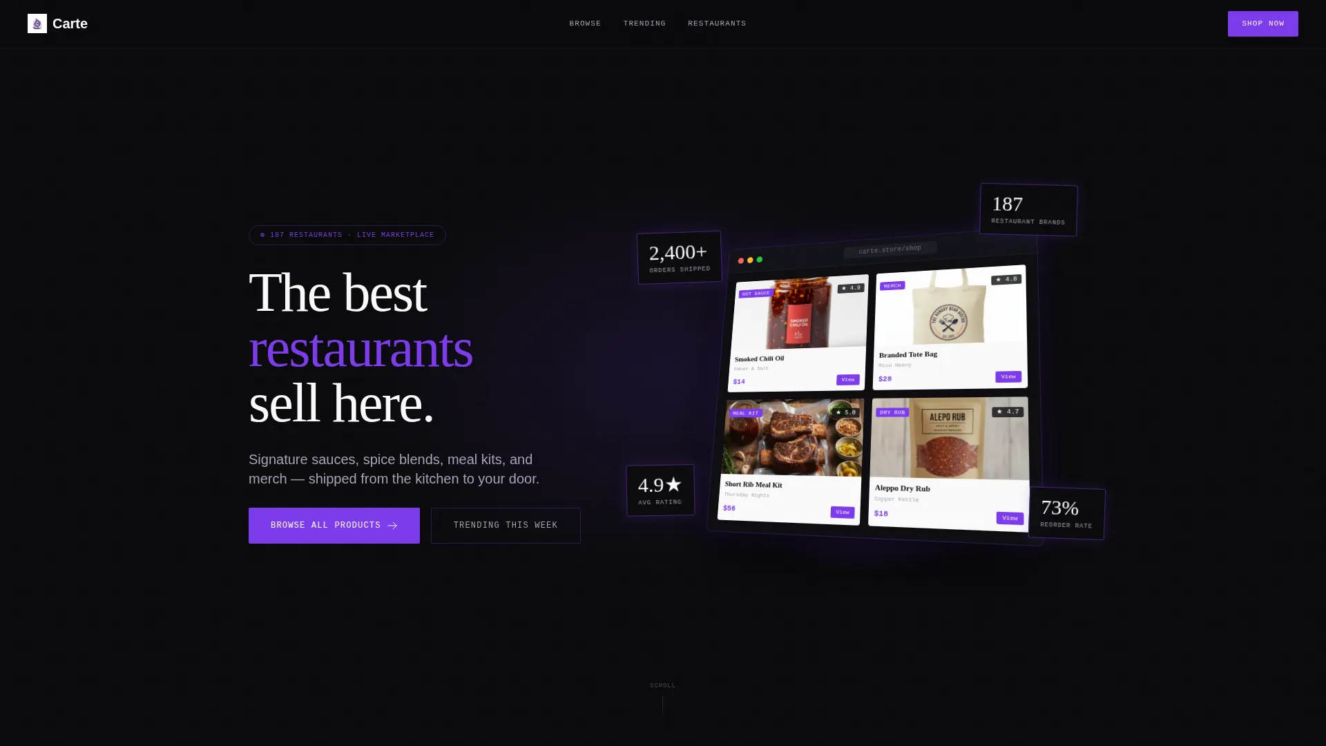 Vibrant Restaurant Online Store Landing Page Template