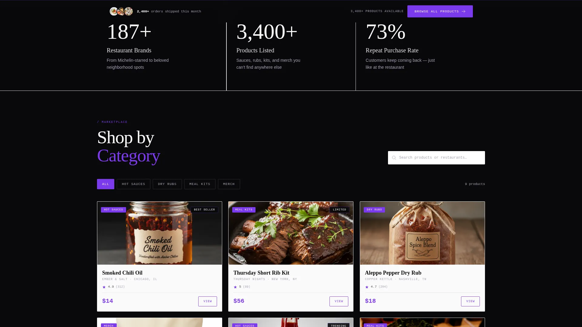 Vibrant Restaurant Online Store Landing Page Template