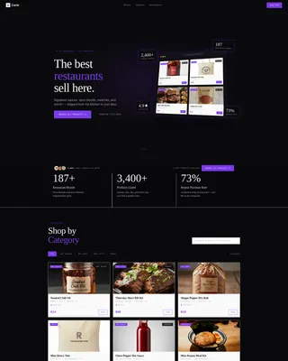 Vibrant Restaurant Online Store Landing Page Template