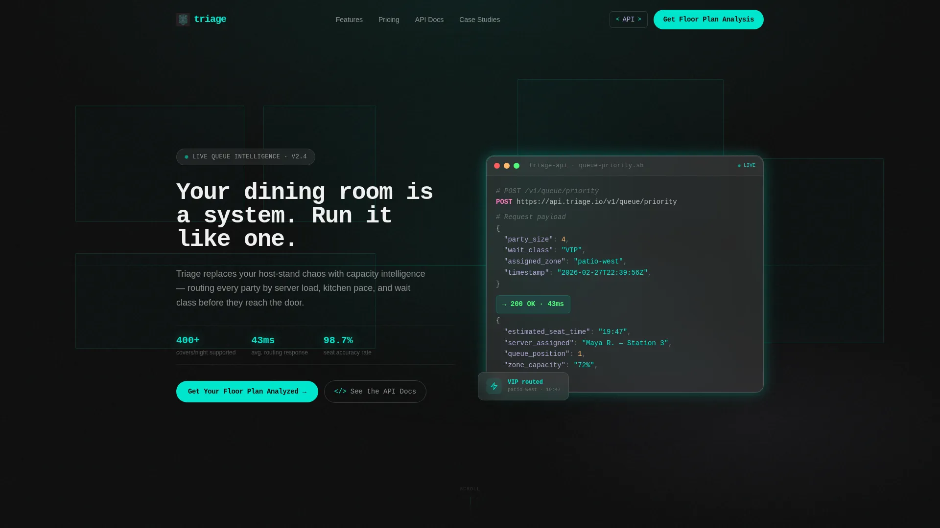 Restaurant Scheduling Platform Landing Page Template
