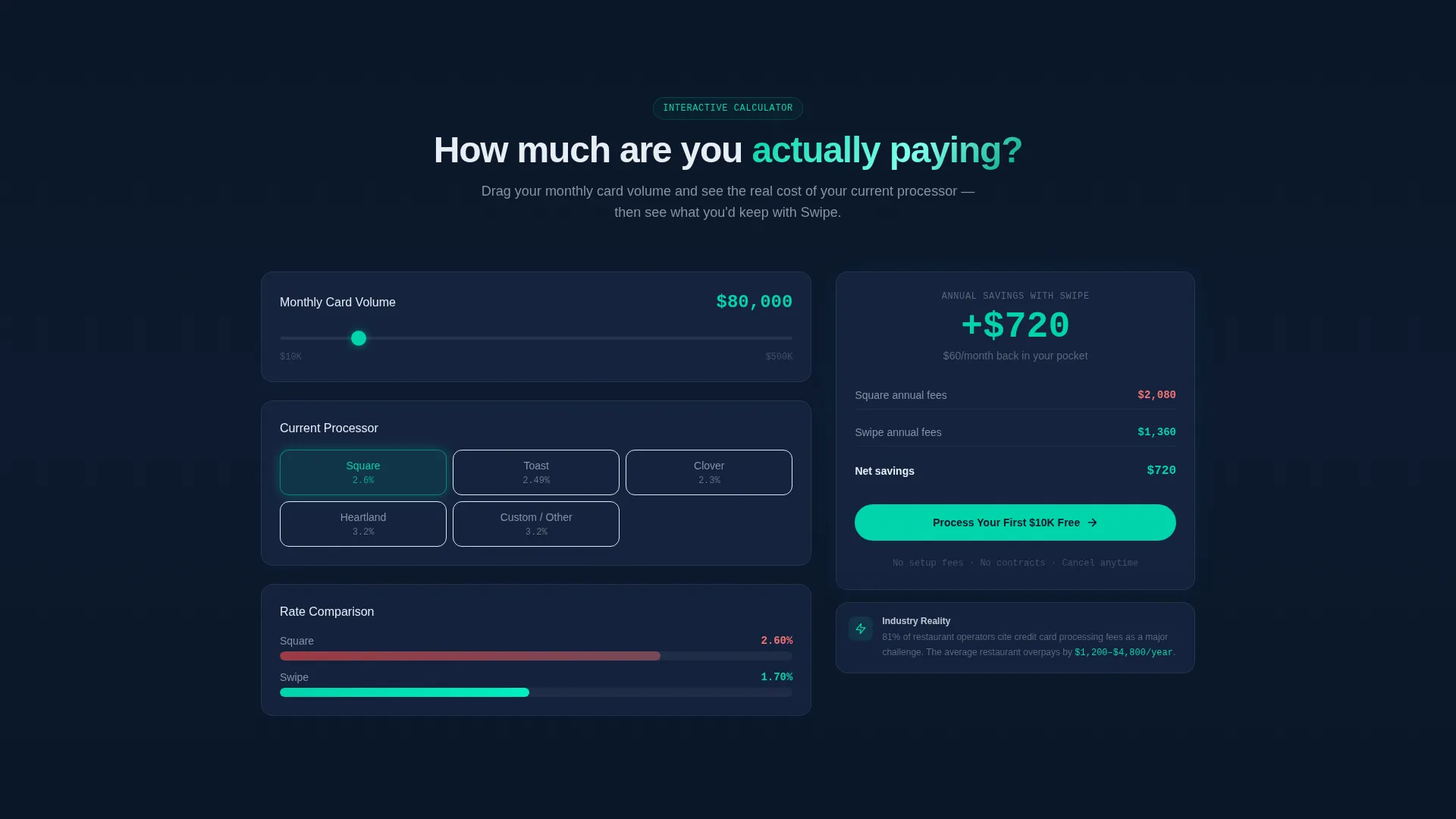Restaurant Payment Processing Landing Page Template