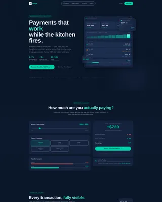 Restaurant Payment Processing Landing Page Template