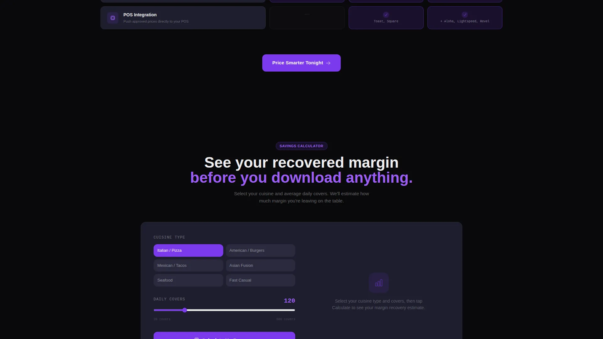 Restaurant Menu Pricing SaaS Website Template