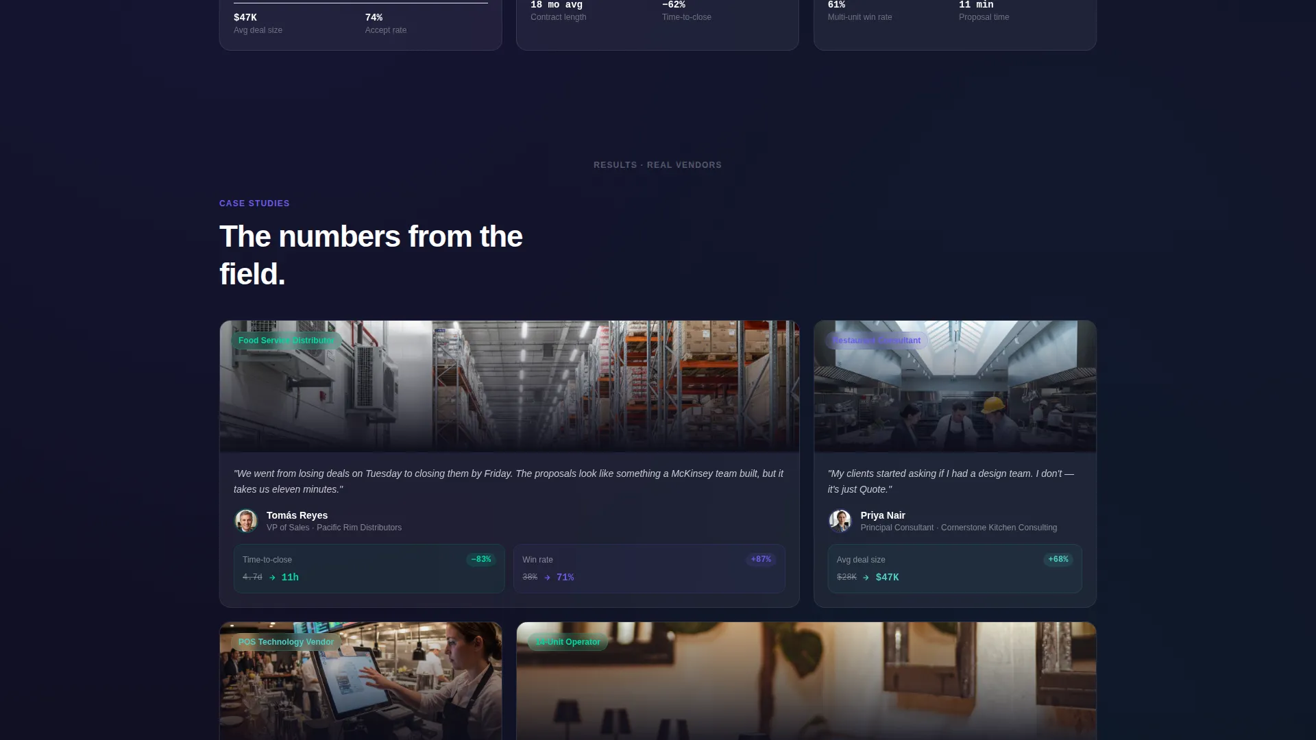 Restaurant Proposal & Quote Landing Page Template