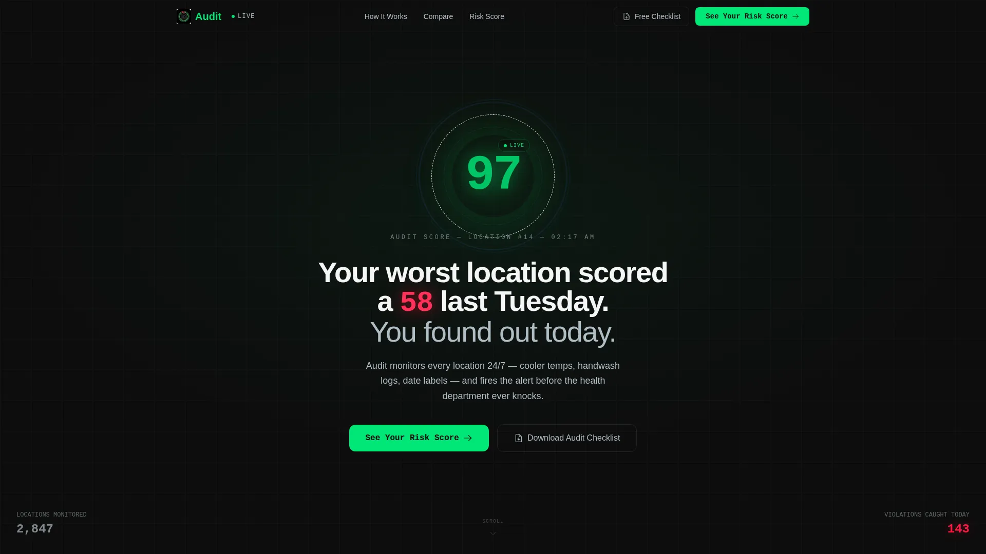 Restaurant Quality Management Landing Page Template