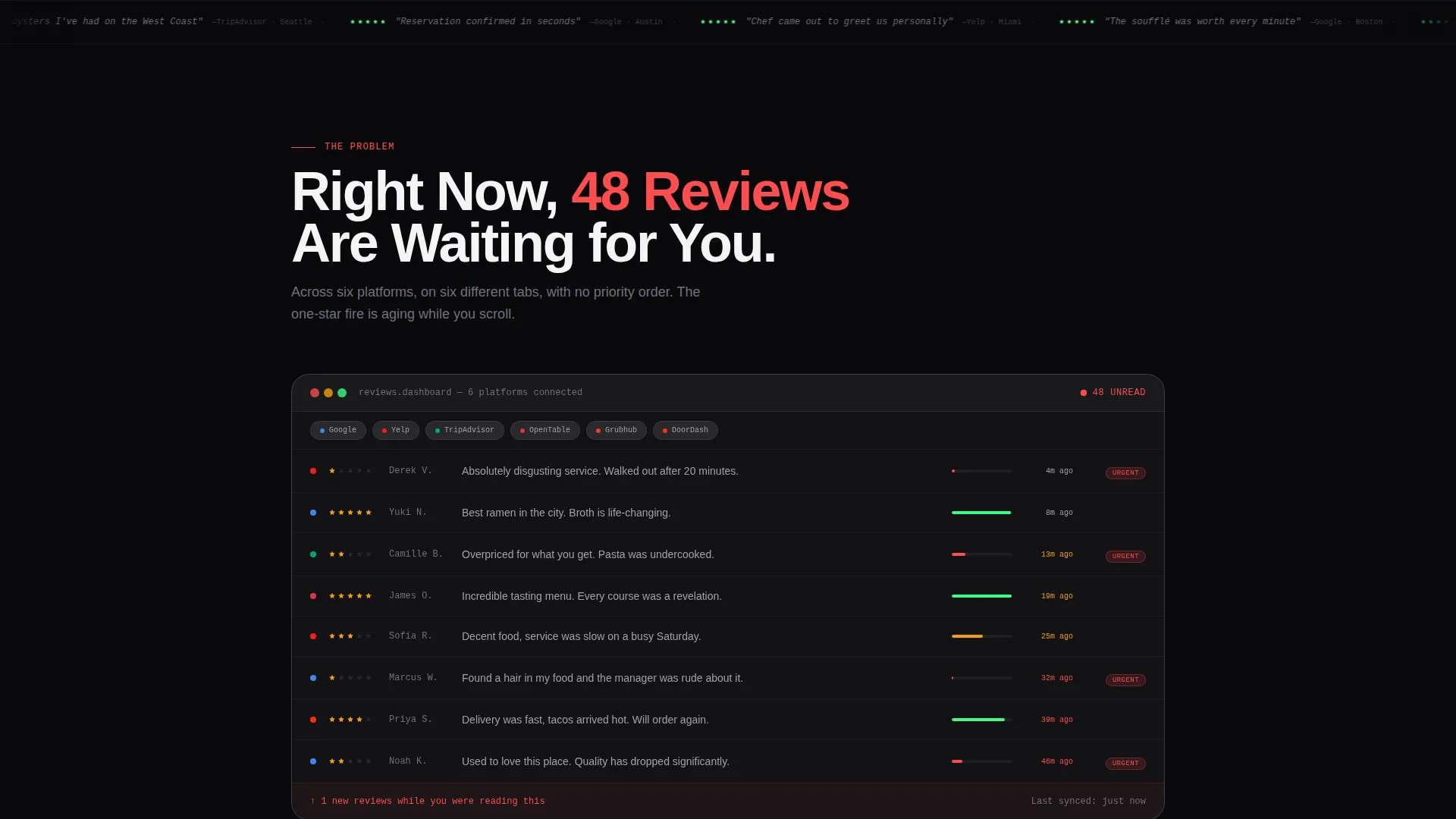 Restaurant Review Management Landing Page Template