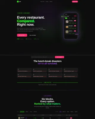 Restaurant Discovery App Promotion Website Template