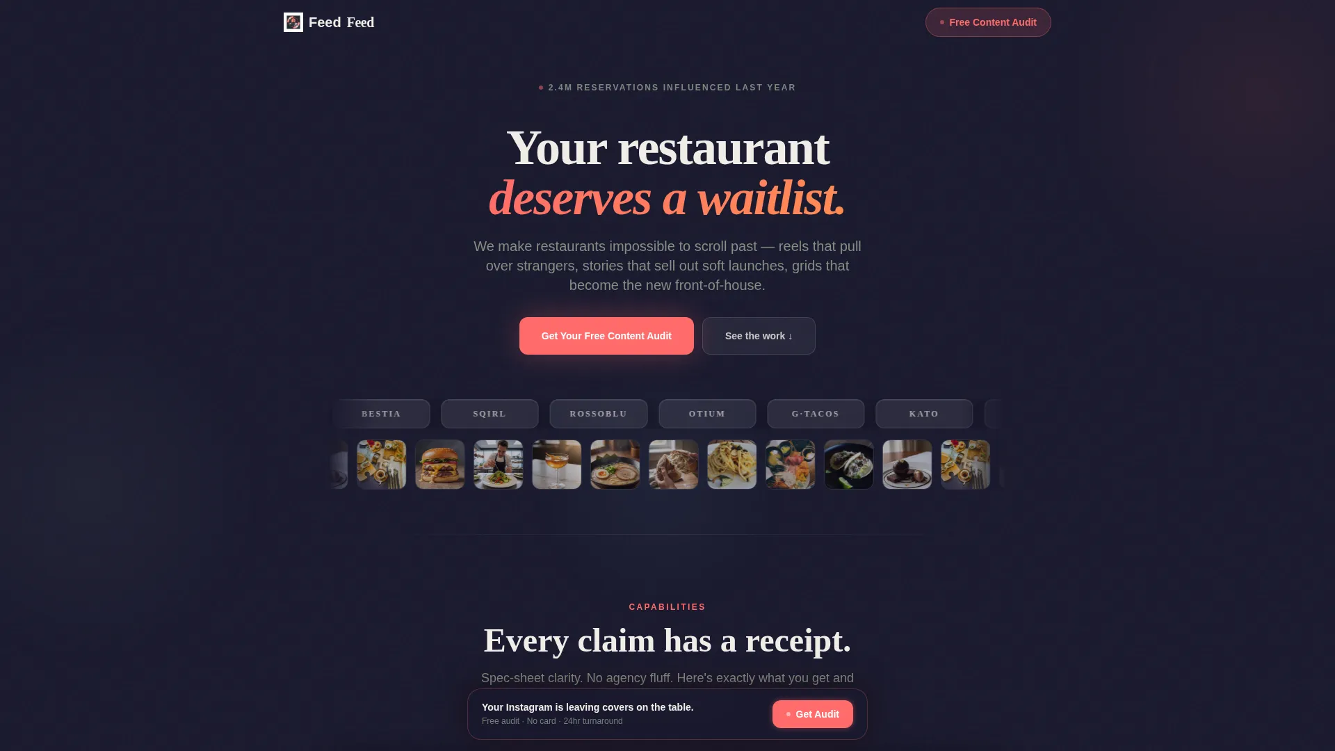 Restaurant Social Media Agency Landing Page Template