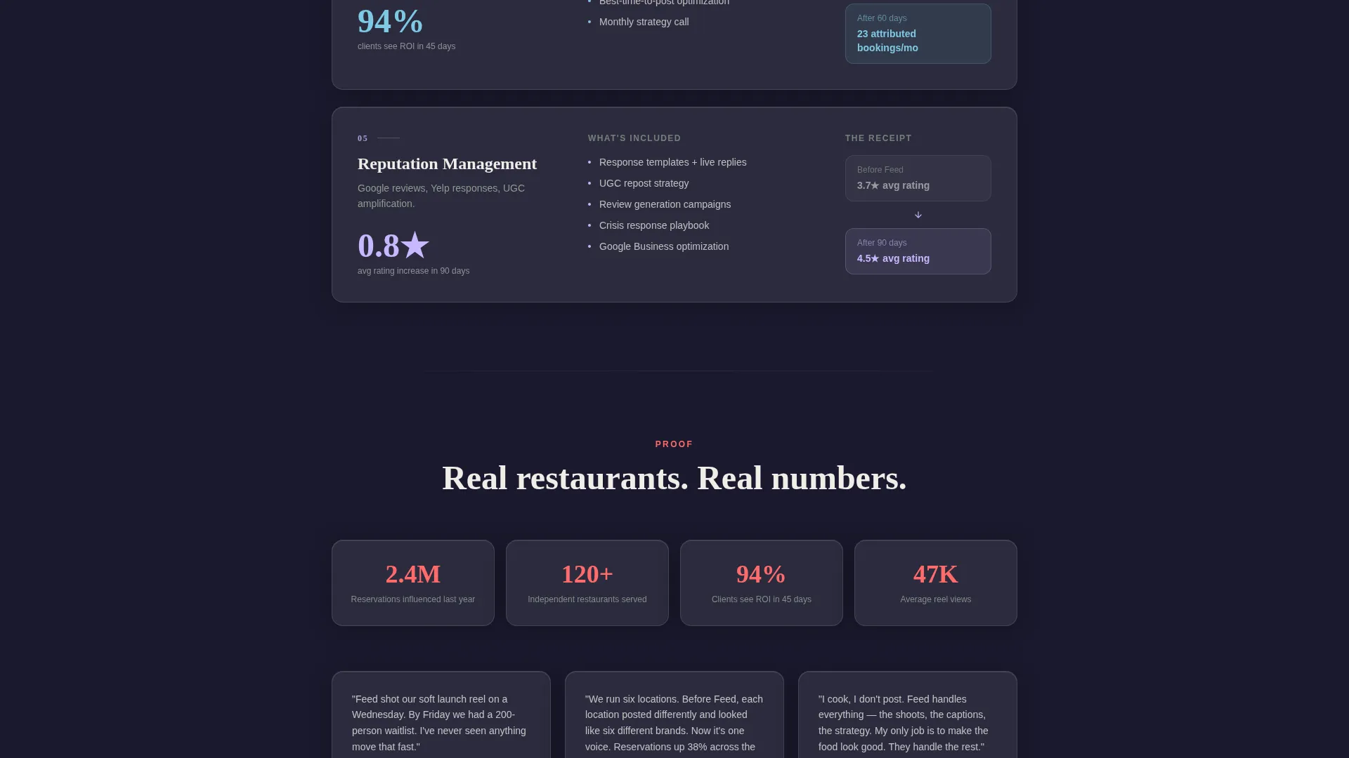 Restaurant Social Media Agency Landing Page Template