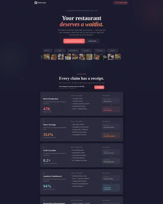 Restaurant Social Media Agency Landing Page Template
