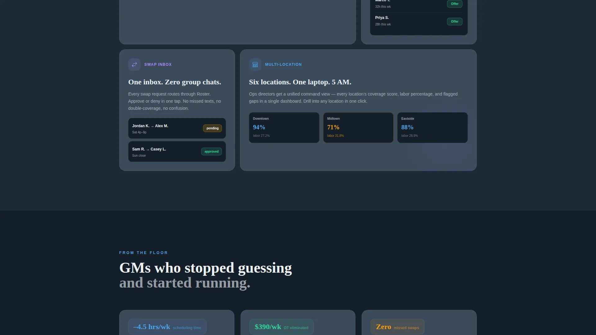 Restaurant Staff Scheduling Landing Page Template