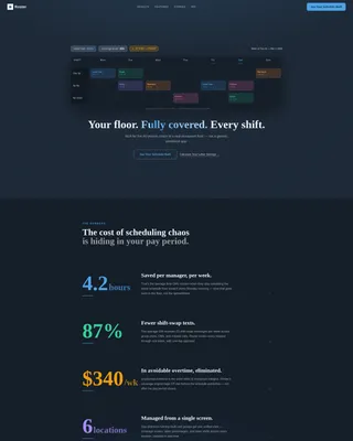 Restaurant Staff Scheduling Landing Page Template