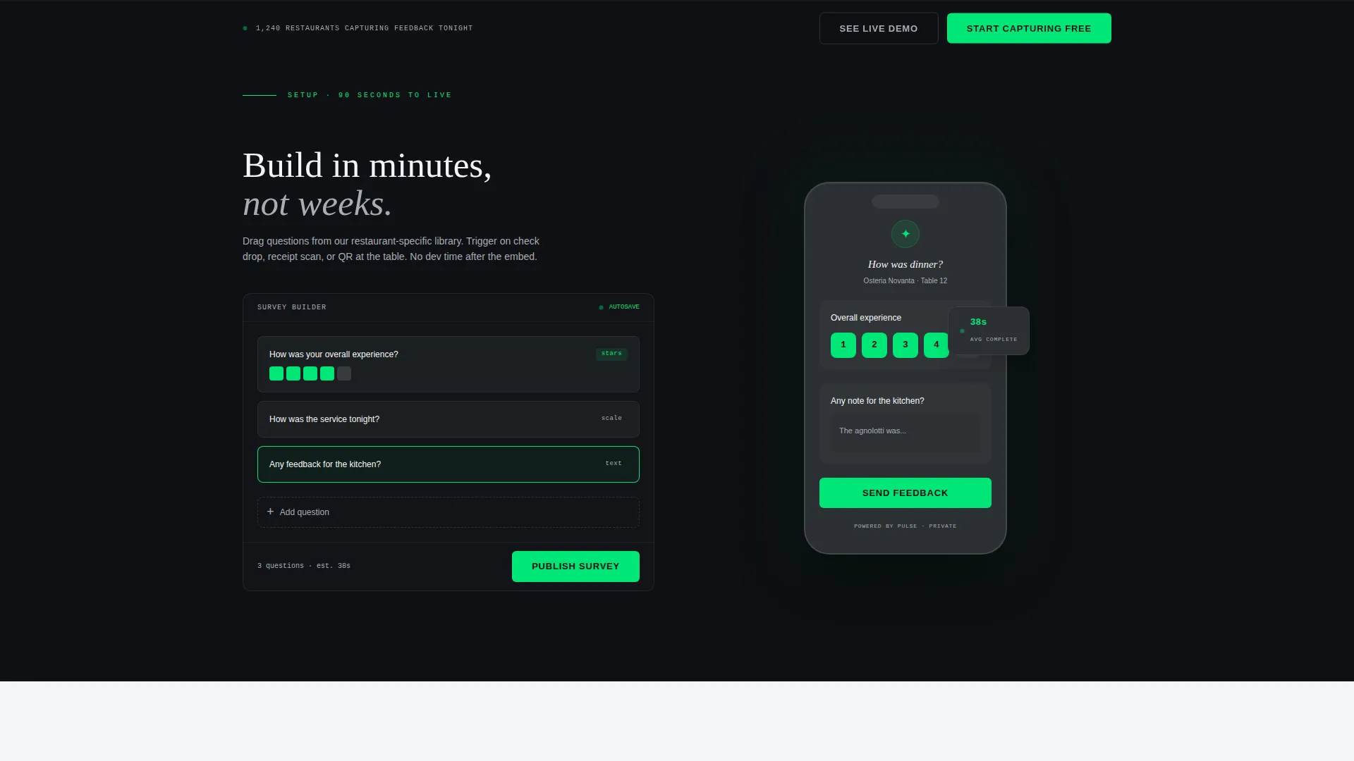 Restaurant Survey & Feedback Landing Page Template