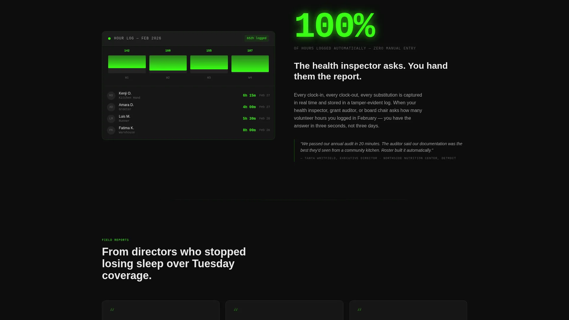 Restaurant Volunteer Management Landing Page Template