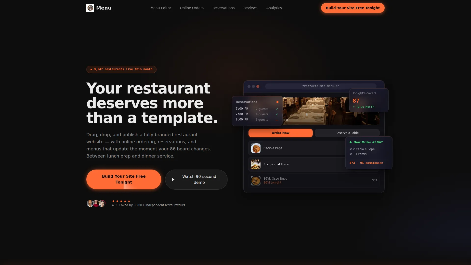 Culinary Experience Landing Page Template