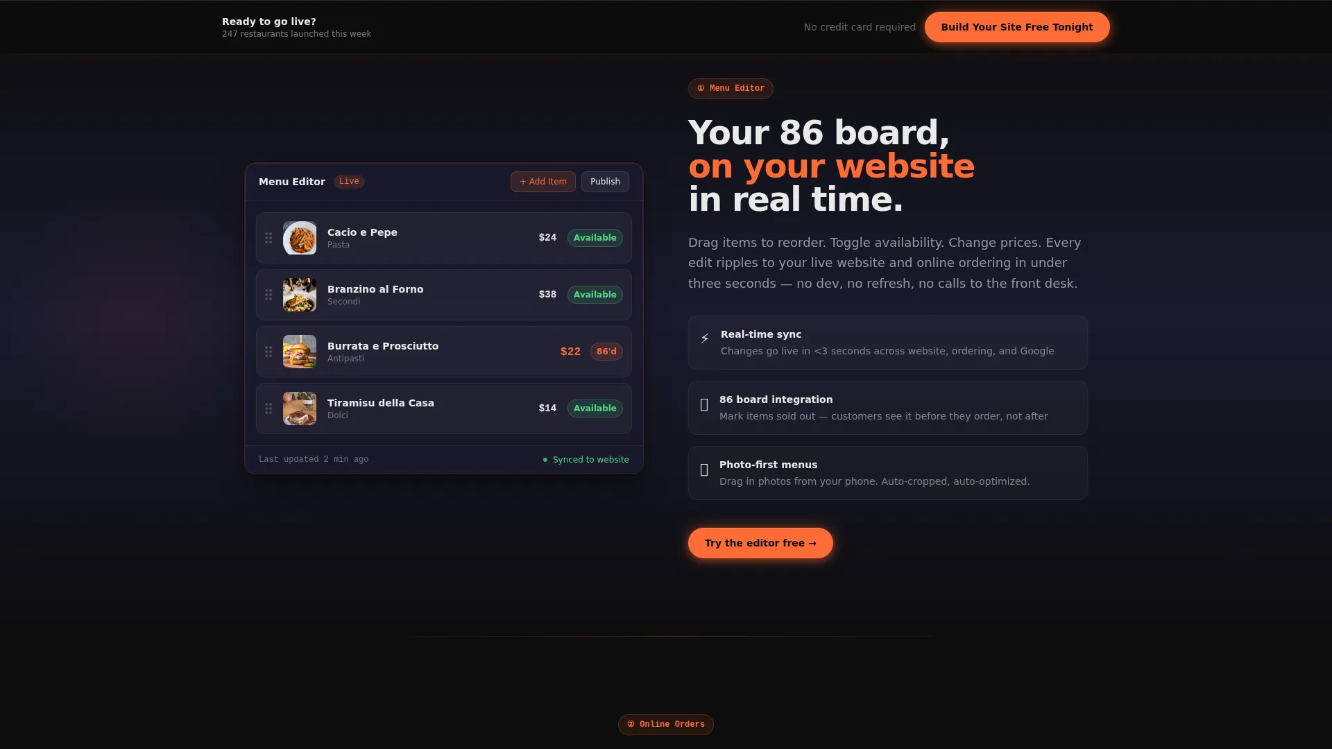 Culinary Experience Landing Page Template