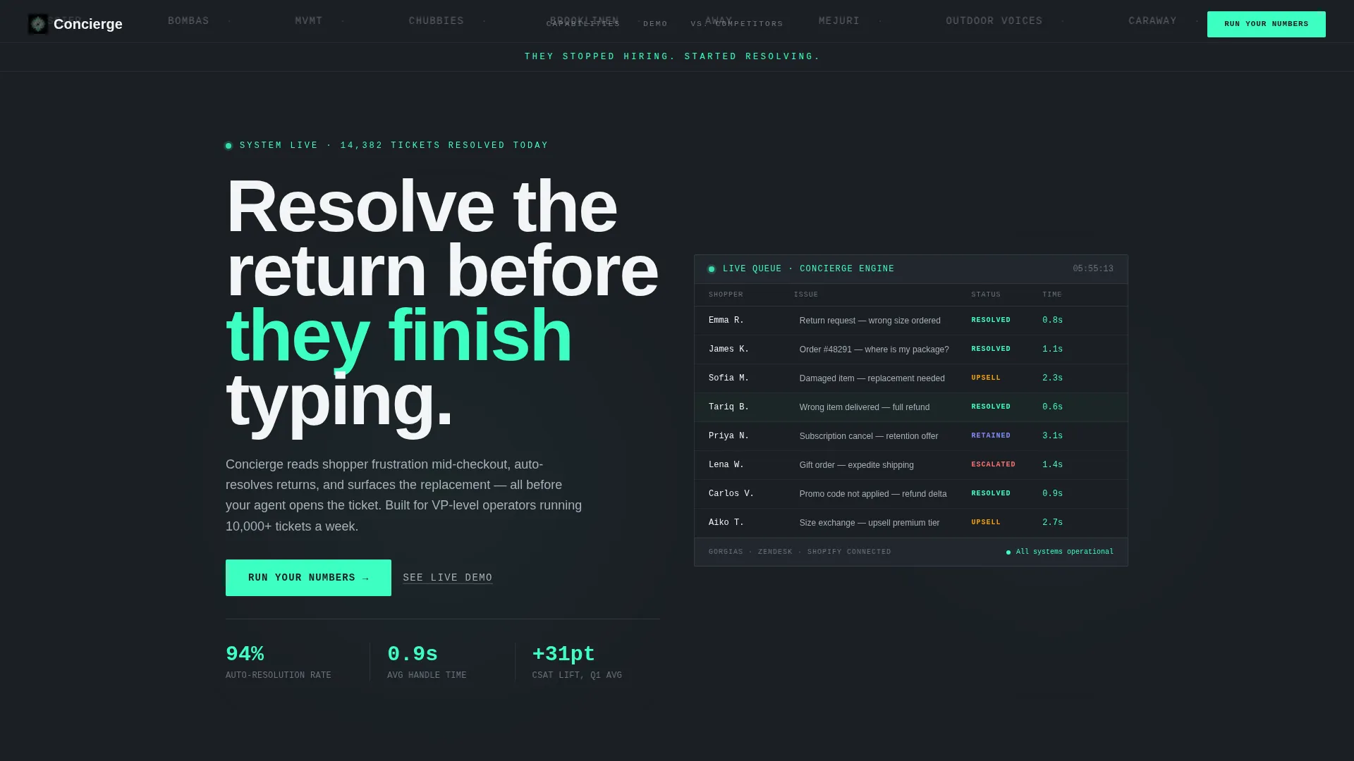 Retail AI Customer Service Landing Page Template