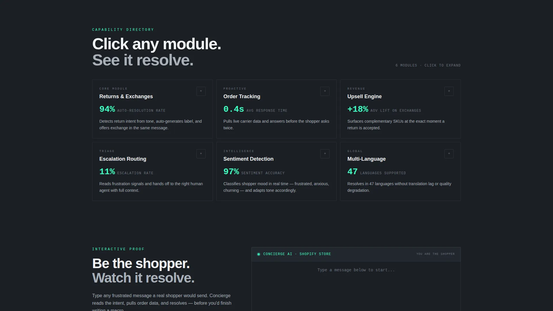 Retail AI Customer Service Landing Page Template