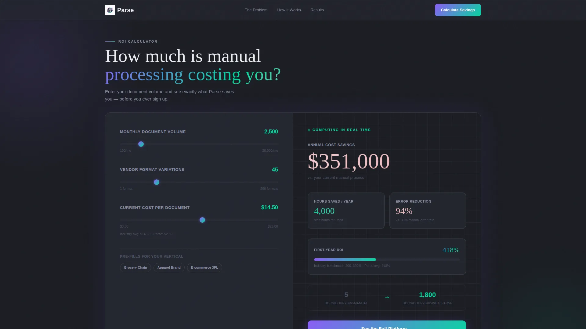 Retail AI Document Processing Landing Page Template