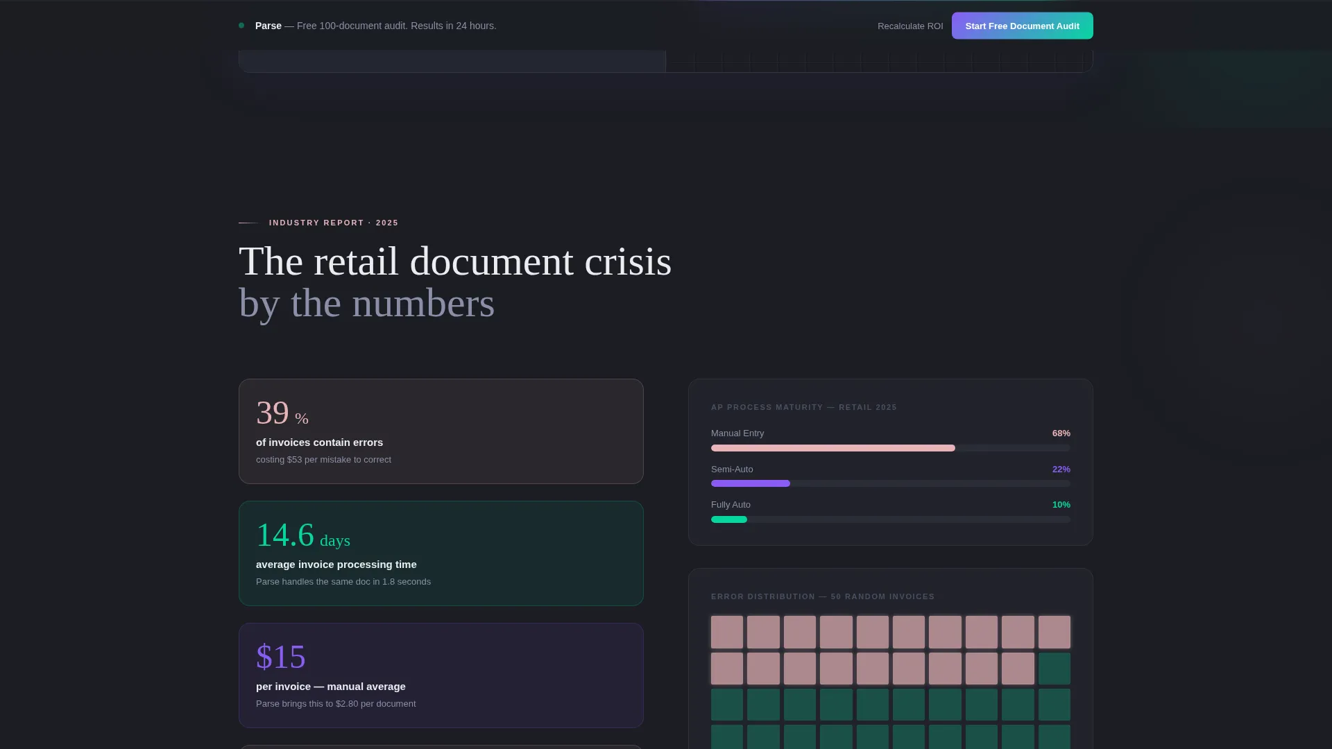 Retail AI Document Processing Landing Page Template