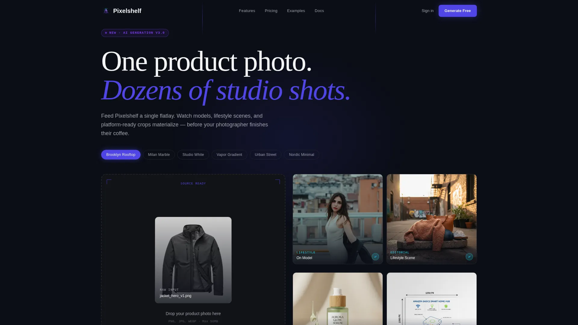 Retail AI Image Generator Landing Page Template