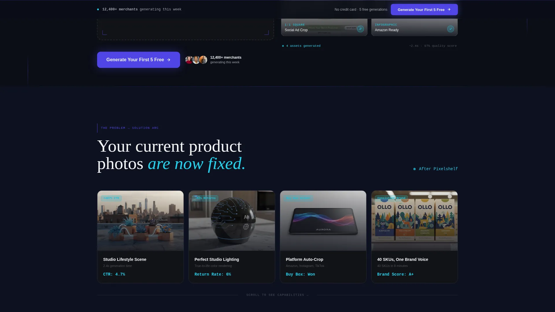 Retail AI Image Generator Landing Page Template