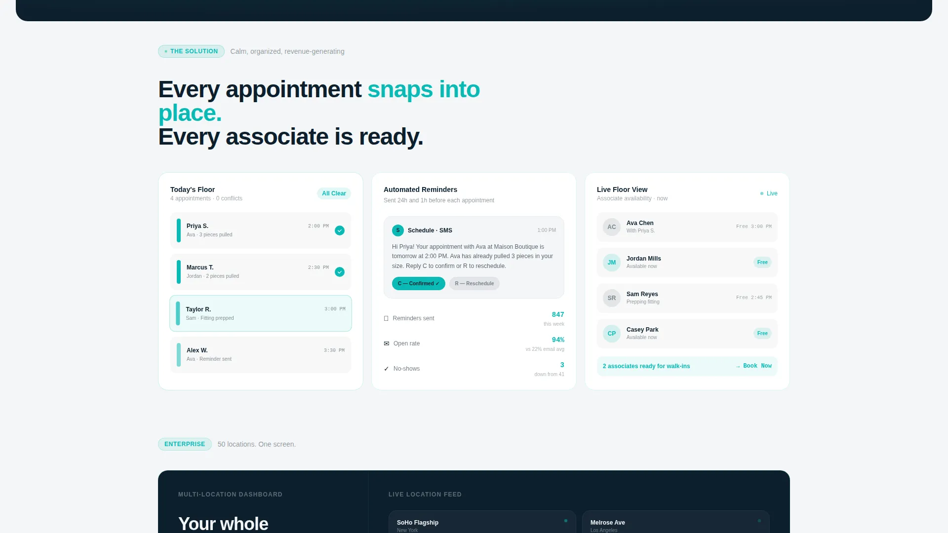 Retail Appointment Scheduling Landing Page Template