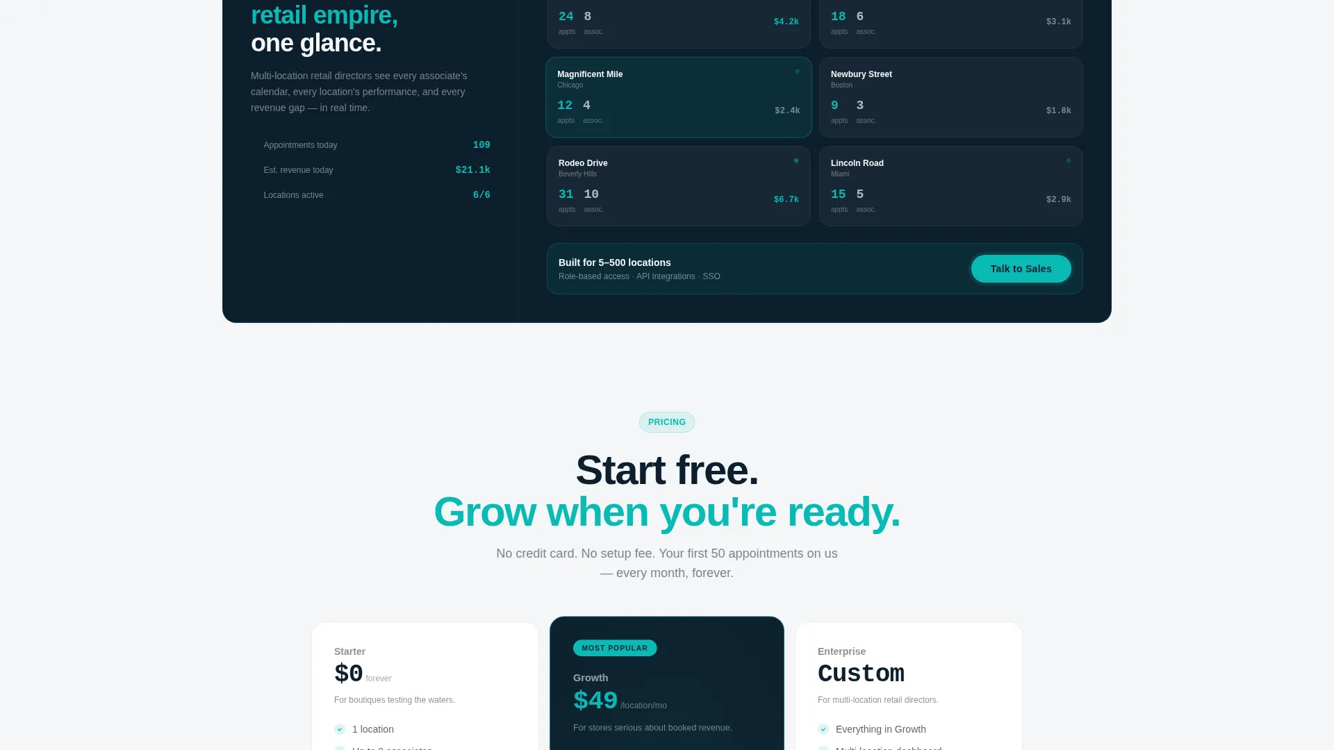 Retail Appointment Scheduling Landing Page Template