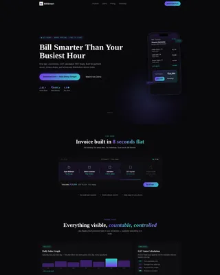 Invoicing Landing Page Template for Retail Billing