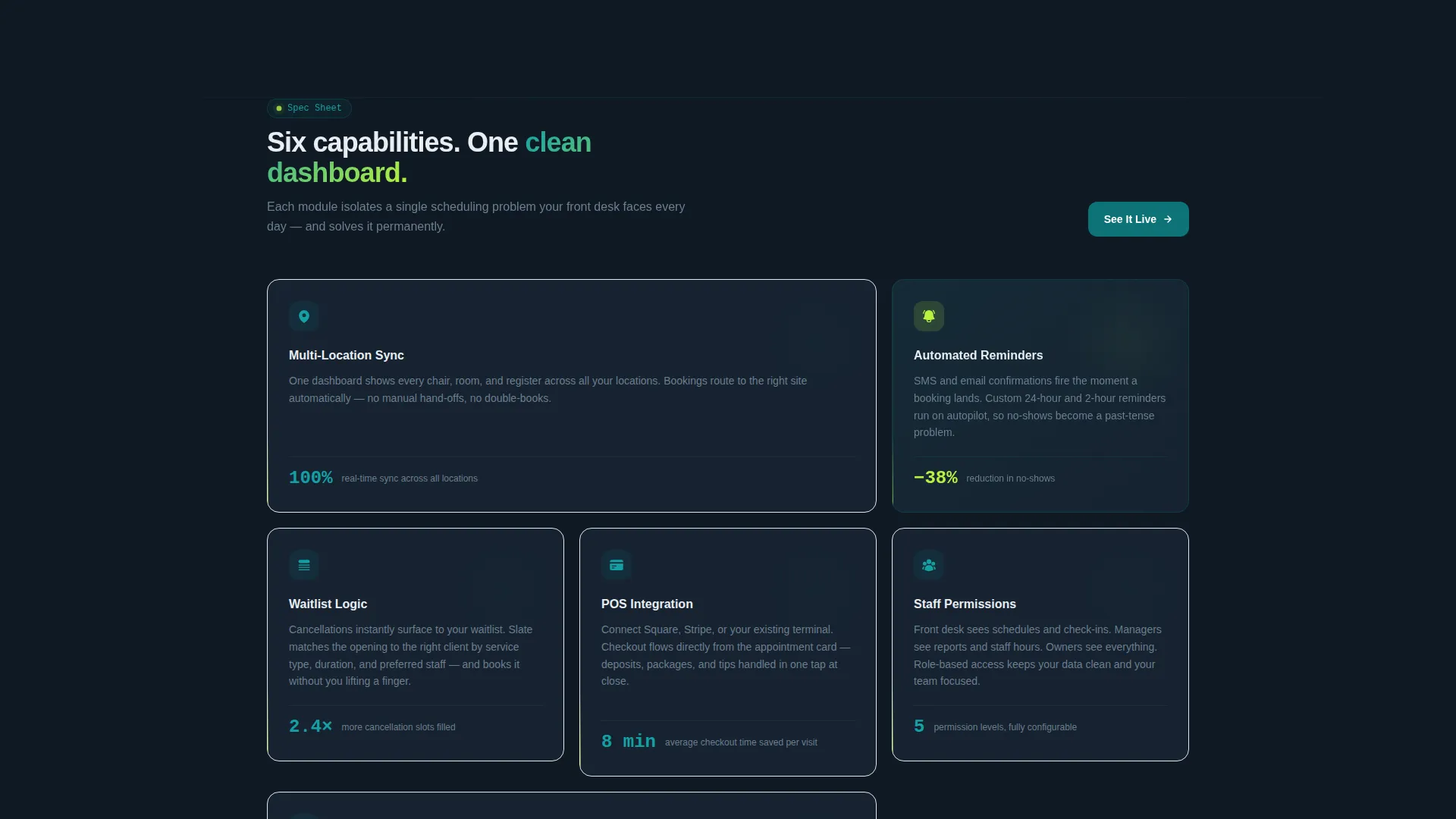 Dynamic Booking Landing Page Template for Retail Software