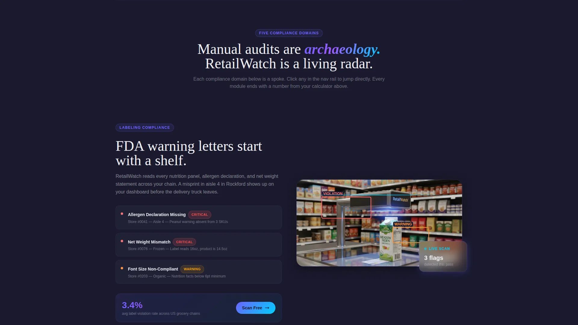 Retail Compliance Management Landing Page Template