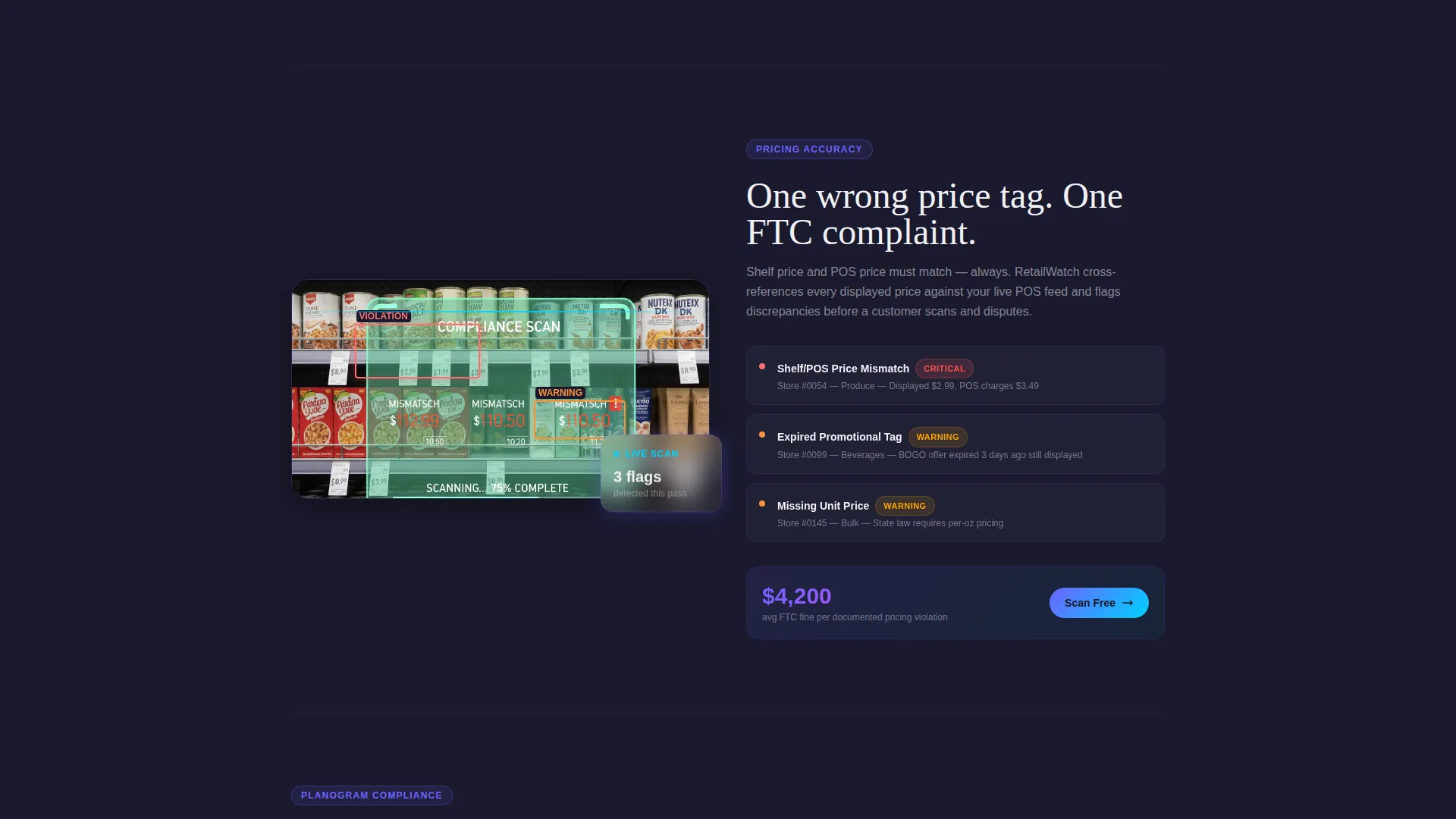 Retail Compliance Management Landing Page Template