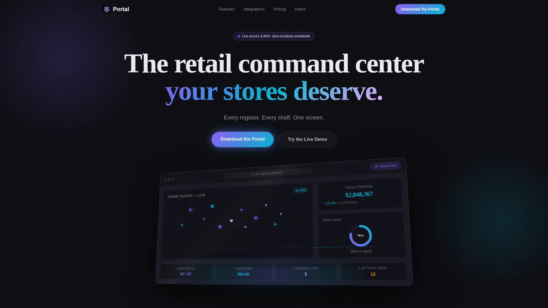 Retail Customer Portal Landing Page Template