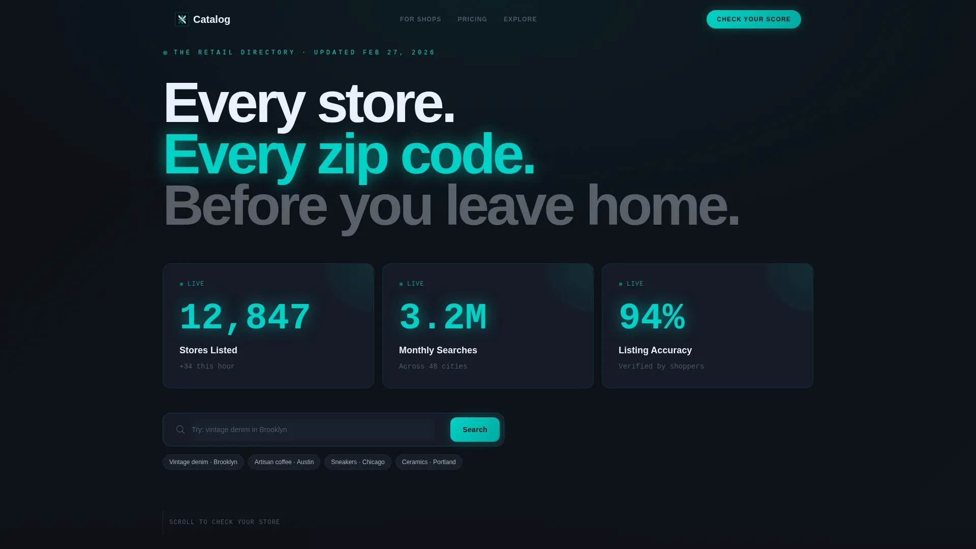 Retail Directory Landing Page Template