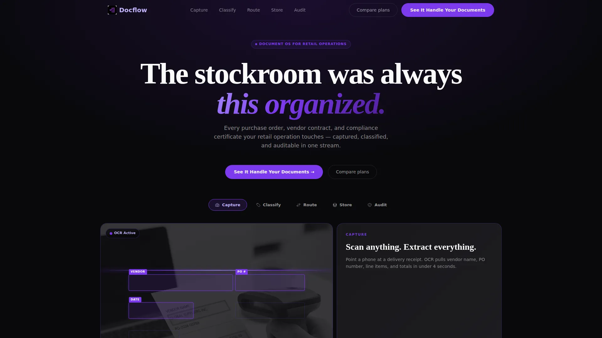 Retail Document Management Landing Page Template