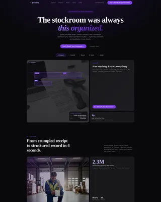 Retail Document Management Landing Page Template
