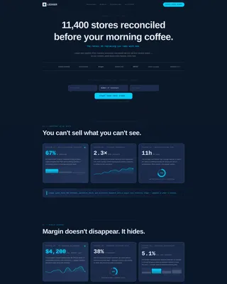 Retail ERP Landing Page Template | Card Grid