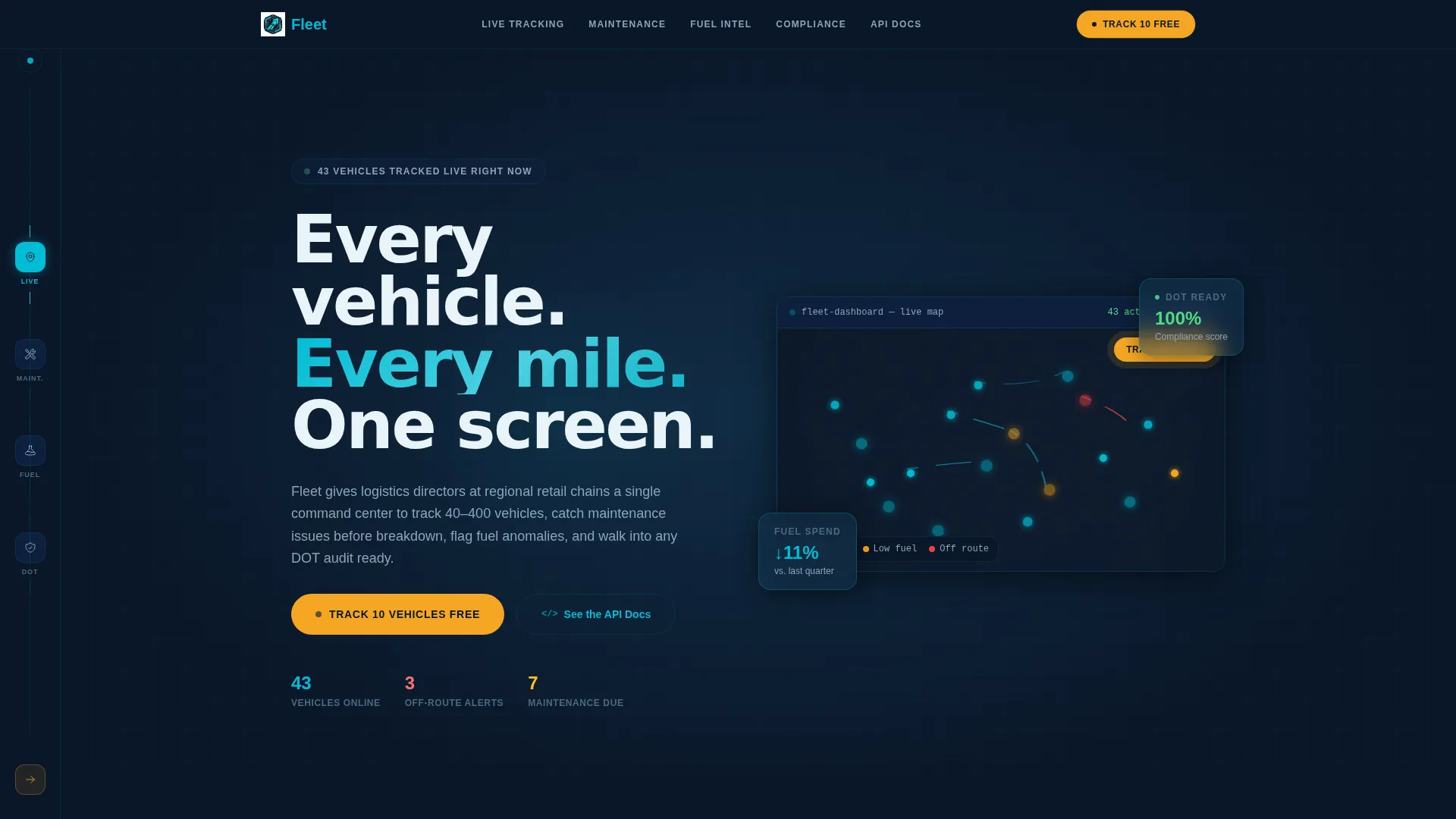 Retail Fleet Management Landing Page Template