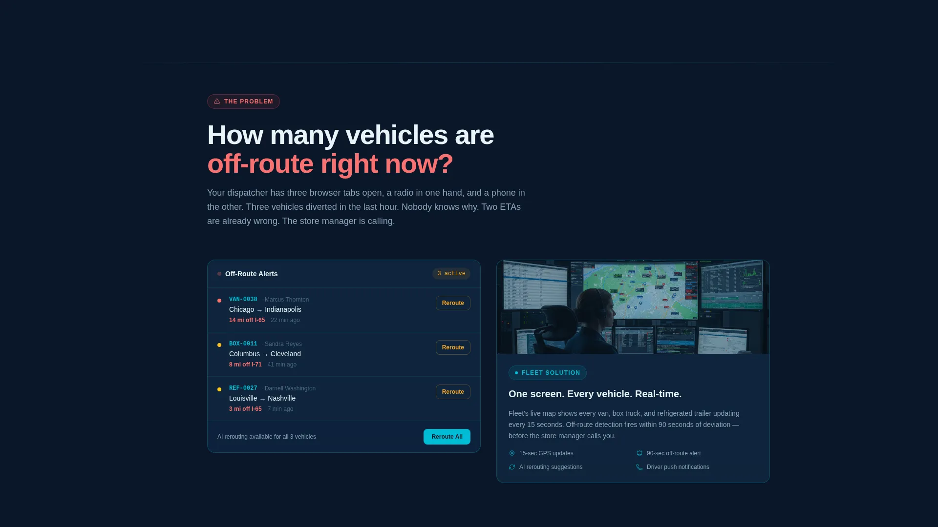 Retail Fleet Management Landing Page Template