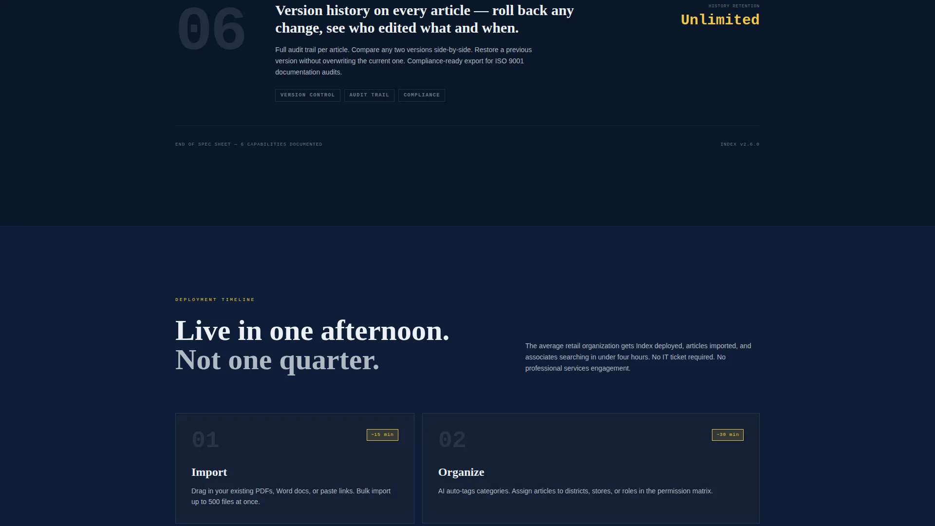Retail Knowledge Base Landing Page Template