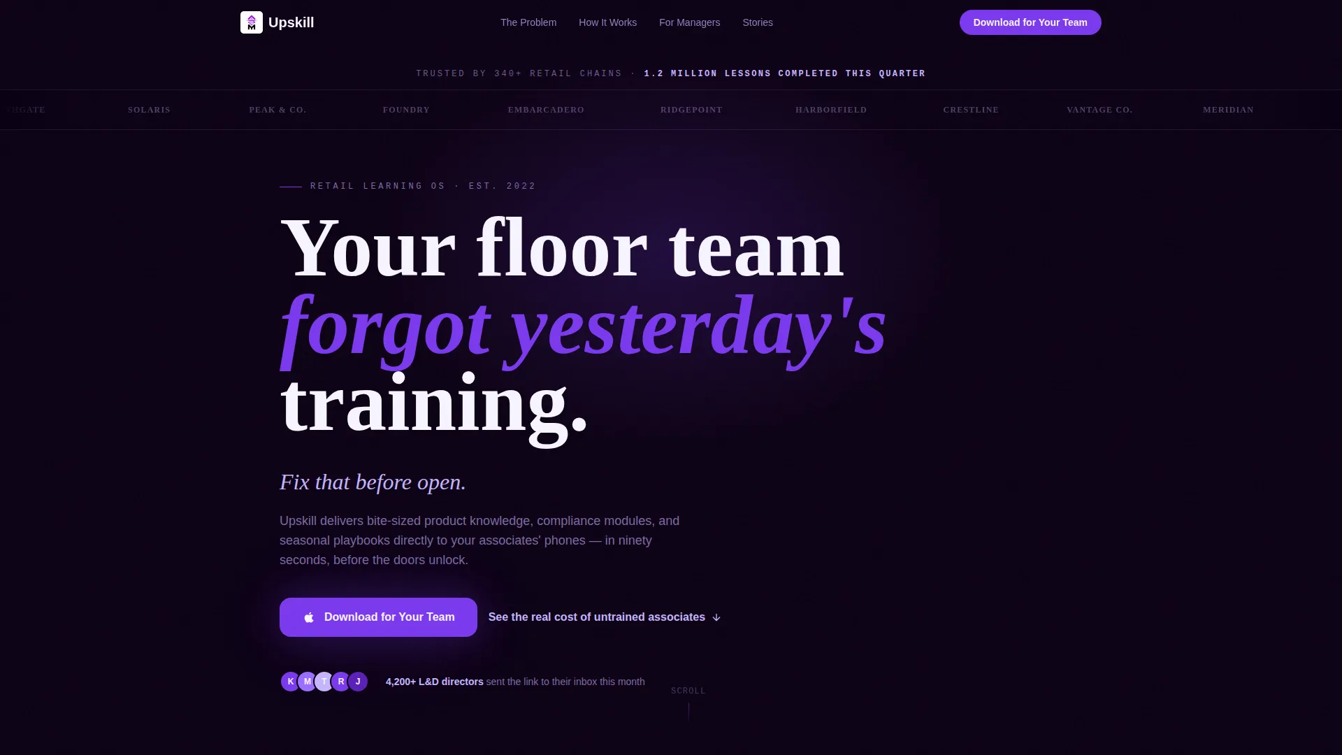Retail LMS Landing Page Template | Void & Violet