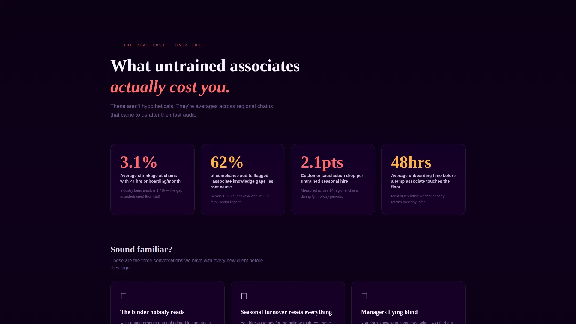 Retail LMS Landing Page Template | Void & Violet