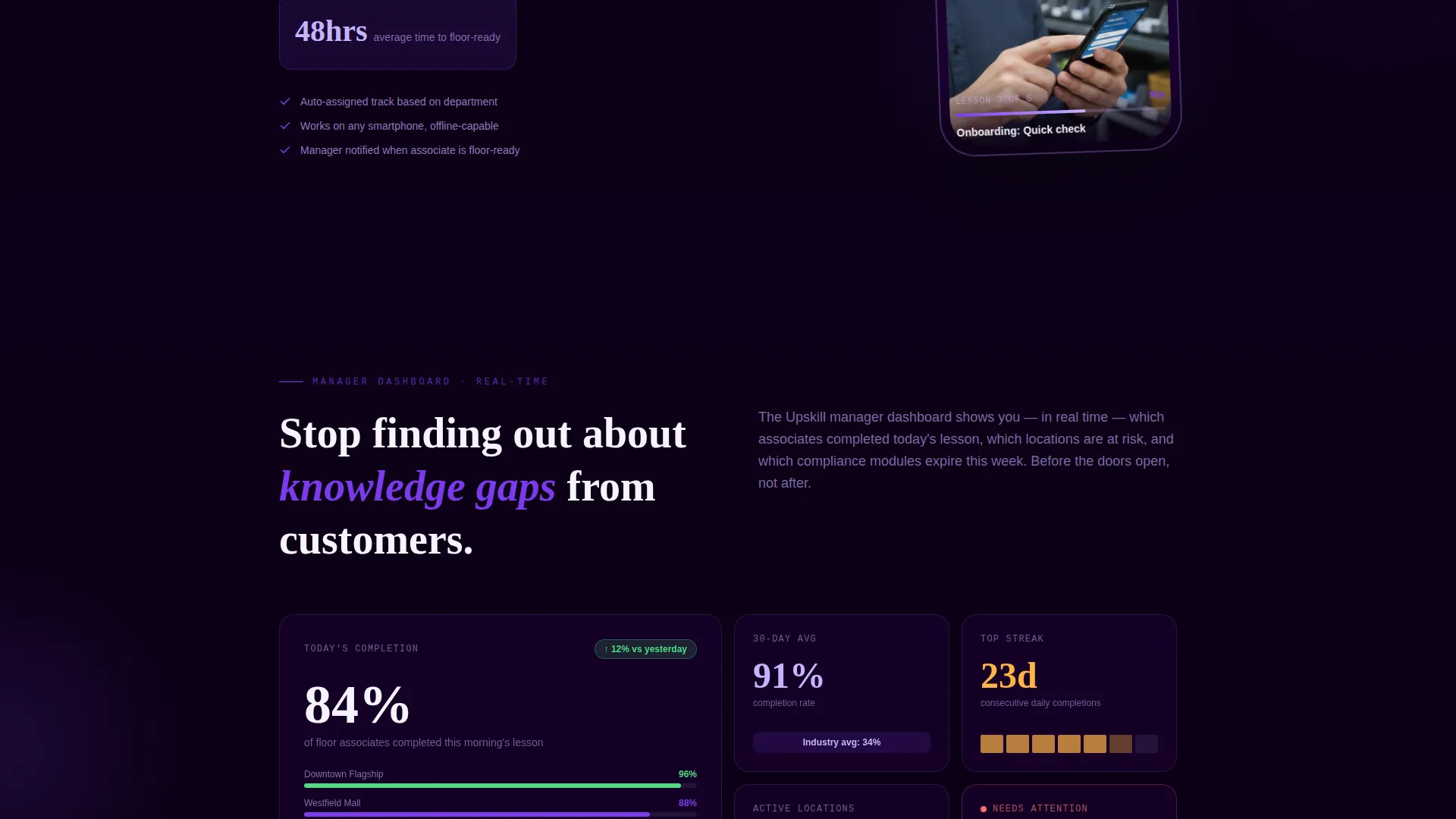 Retail LMS Landing Page Template | Void & Violet