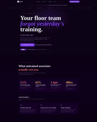 Retail LMS Landing Page Template | Void & Violet