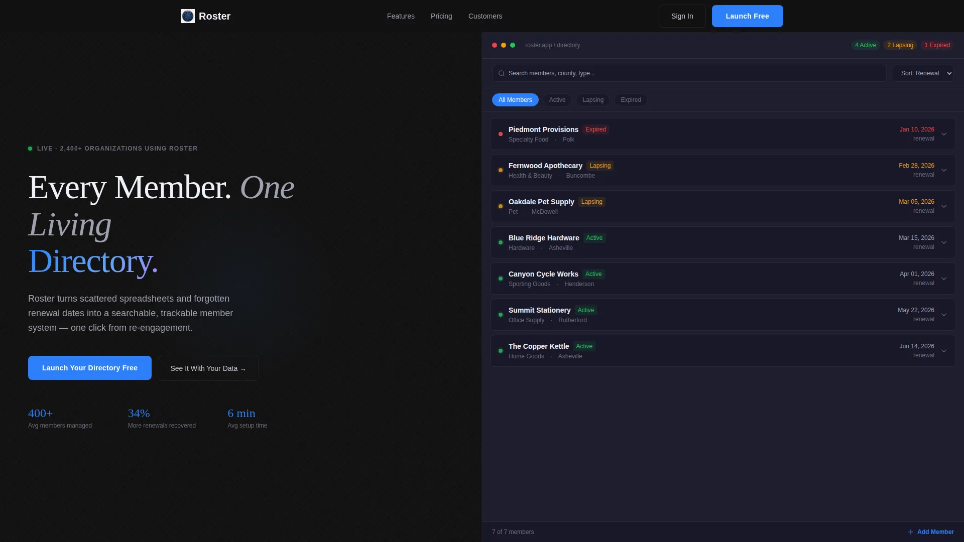 Dynamic Retail Membership Landing Page Template