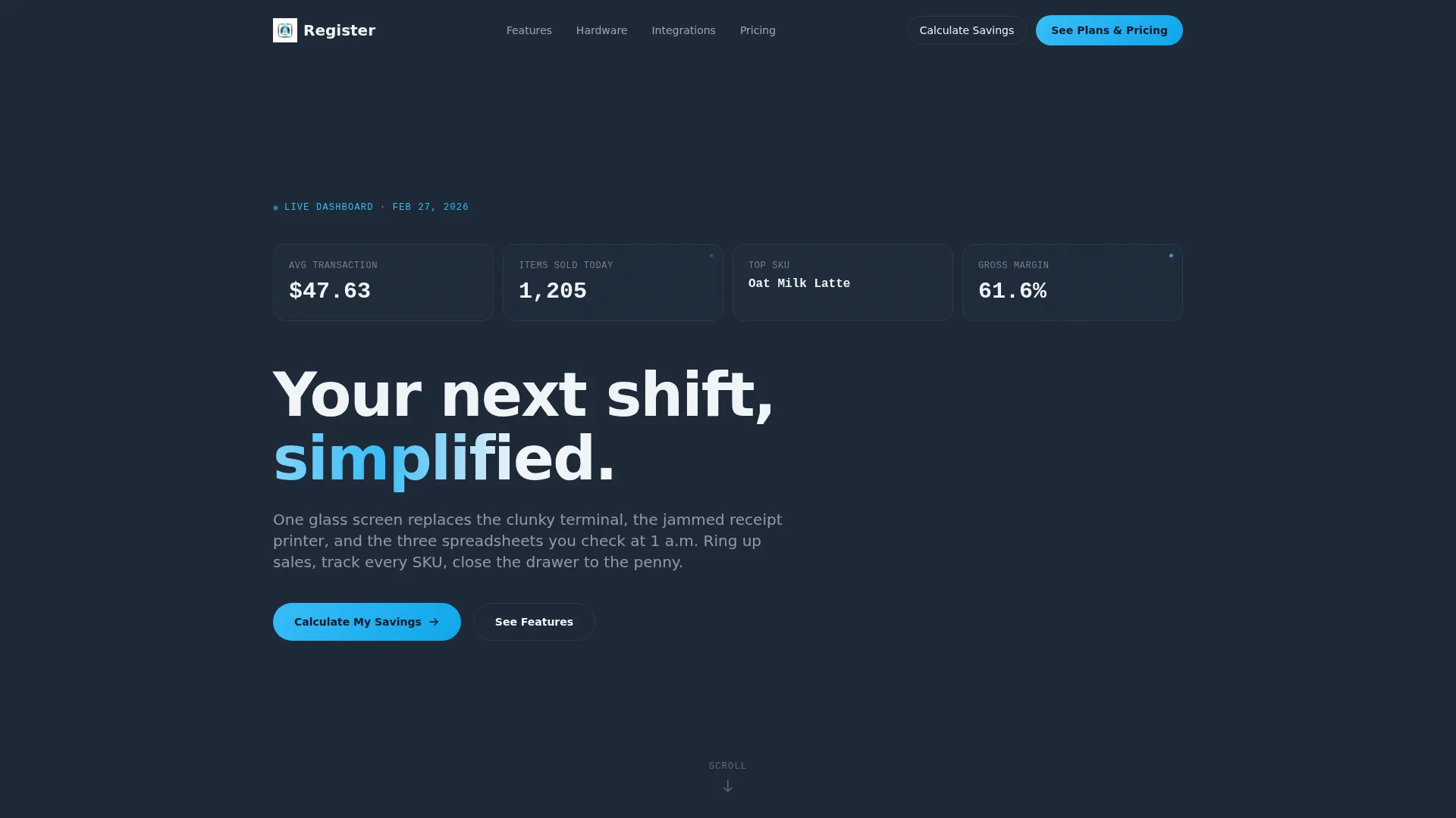 Retail POS System Landing Page Template