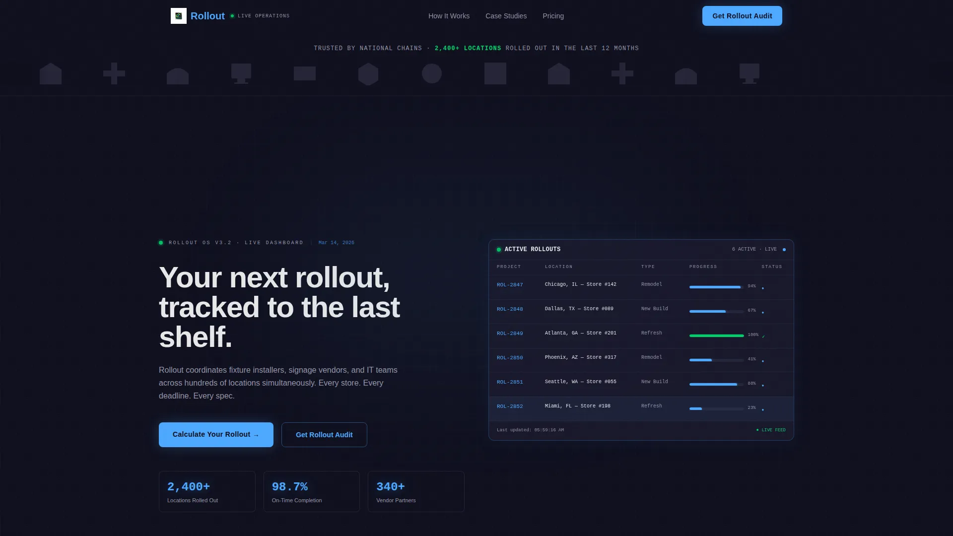 Retail Project Management Landing Page Template