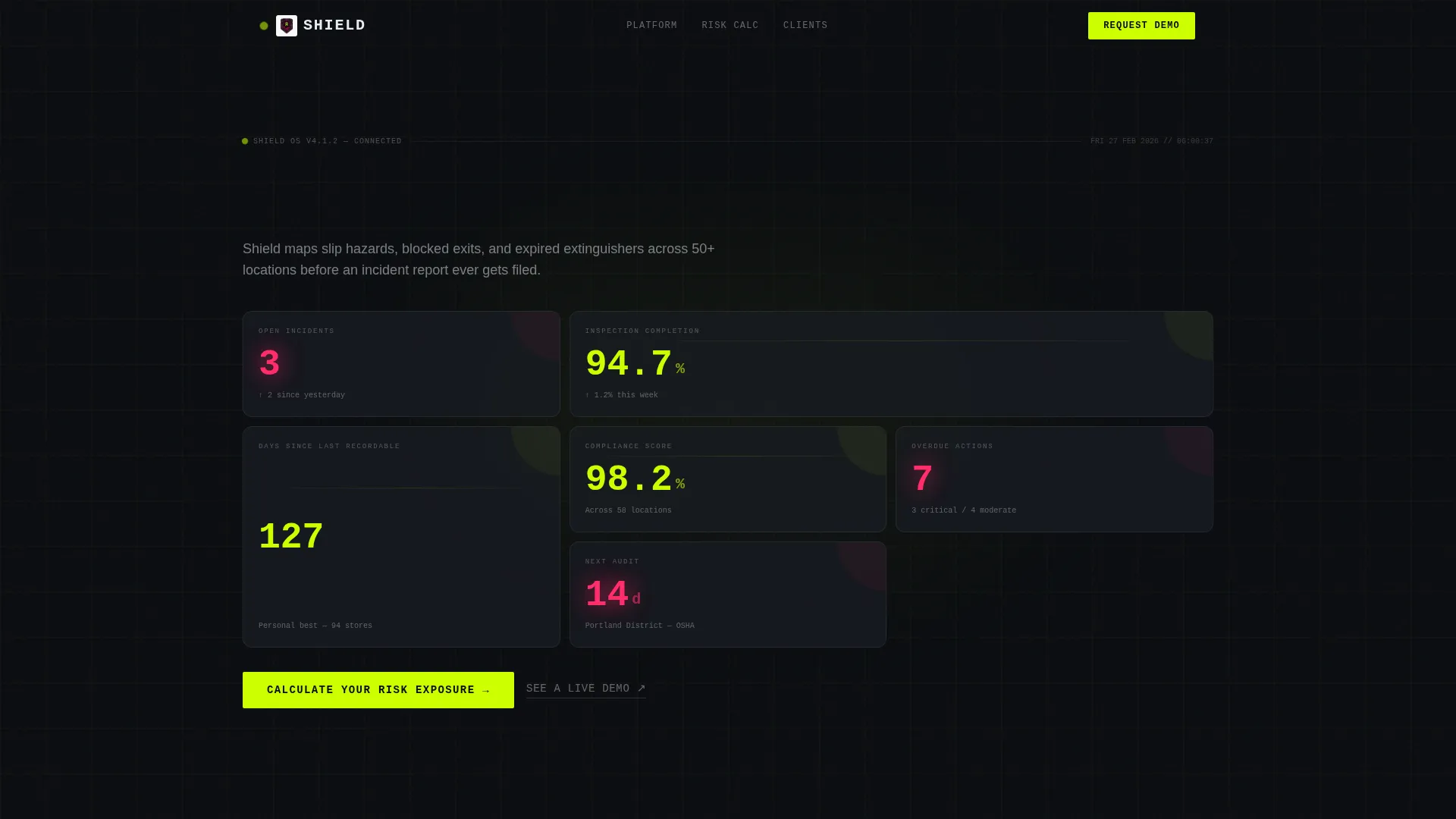 Retail Safety Management Landing Page Template